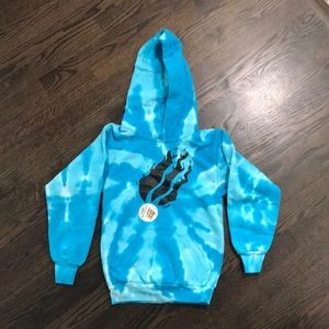 Boys Tie Dye Hoodie. Preston hoodie part of Fire Merch collection.  XS